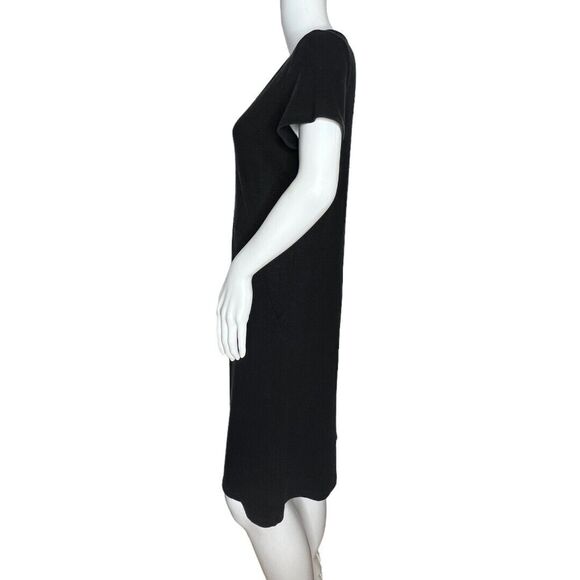 J. Jill Dress Womens XS Black Purejill Shift Textured Linen Neutral Minimalist - Picture 2 of 8